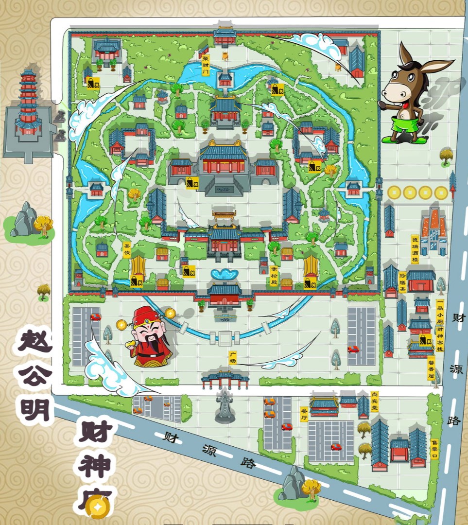 阿克陶寺庙类手绘地图
